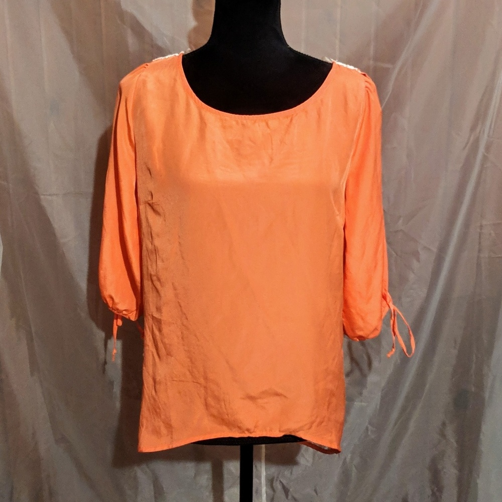 Daytrip Eyelet Back Open Sleeve Pink Size Medium